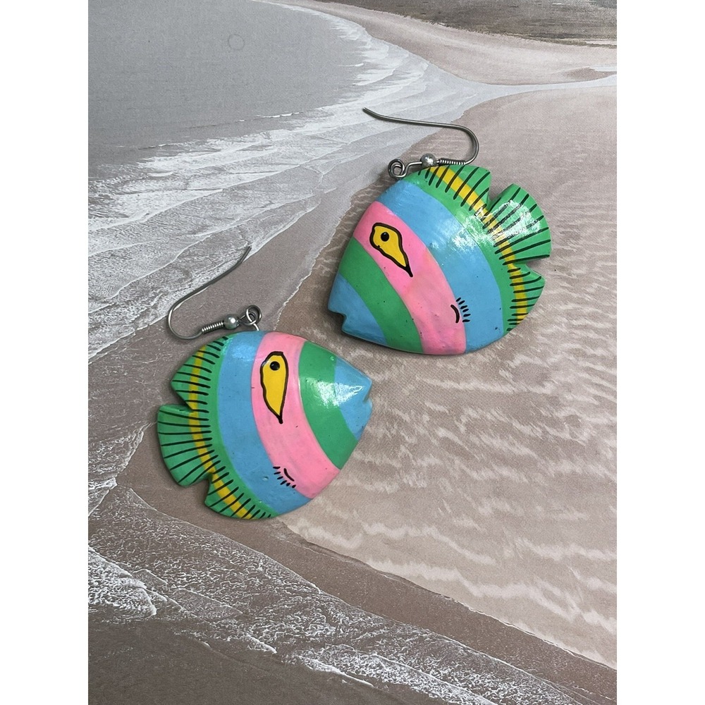 Tropical Fish Dangle Earrings Women OS Multicolor